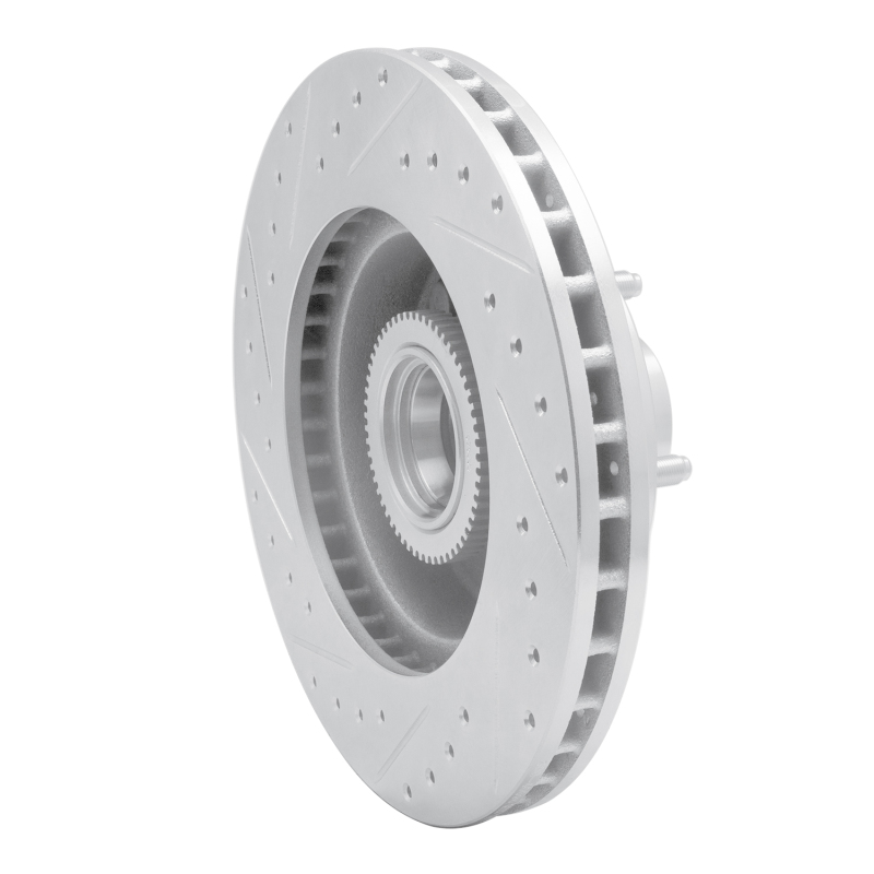 Dodge Ram 1500 Van Brake Rotor (1) - Front Right - R1 Concepts - Drilled & Slotted - Silver - 2003